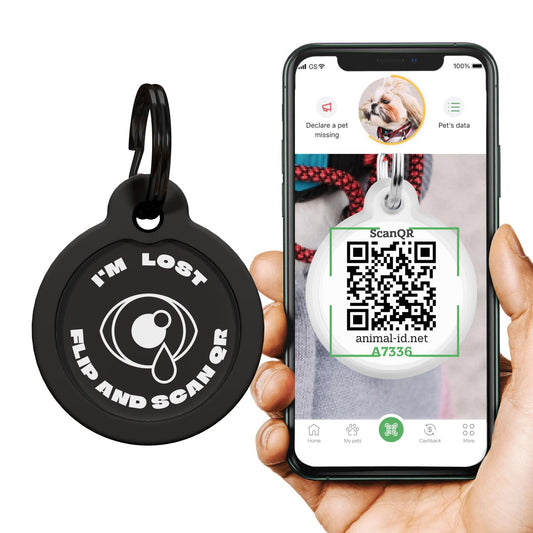 Silent QR Smart Pet ID Tag - Stainless Steel